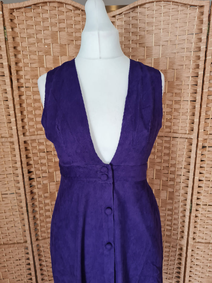 Compania Fantastica Purple Cord Dress M NWT