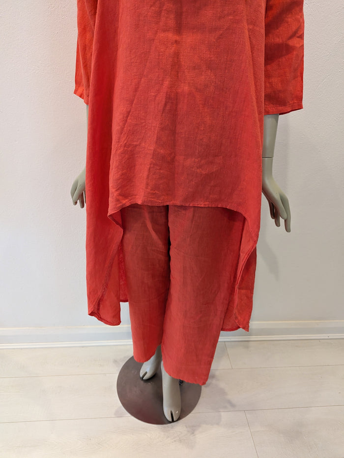 Coral Linen two piece One Size