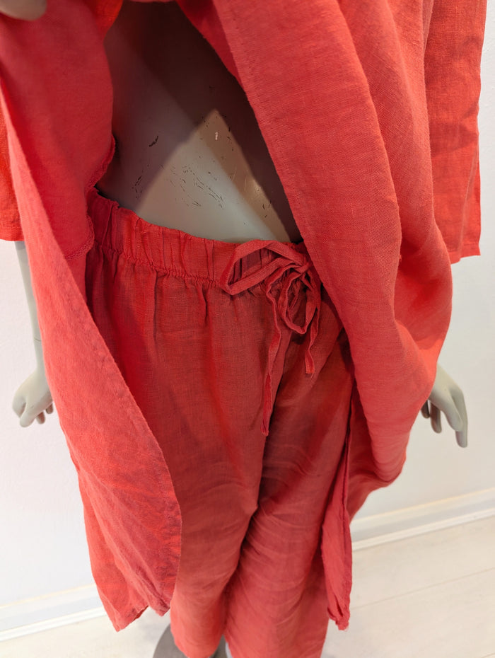 Coral Linen two piece One Size