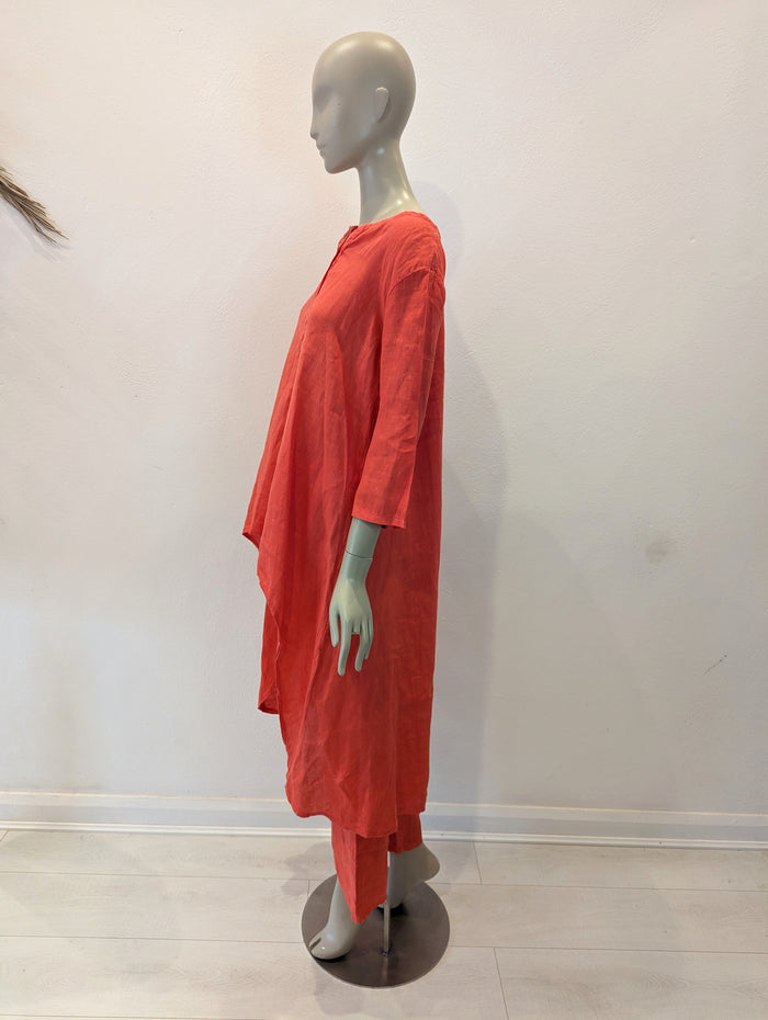 Coral Linen two piece One Size