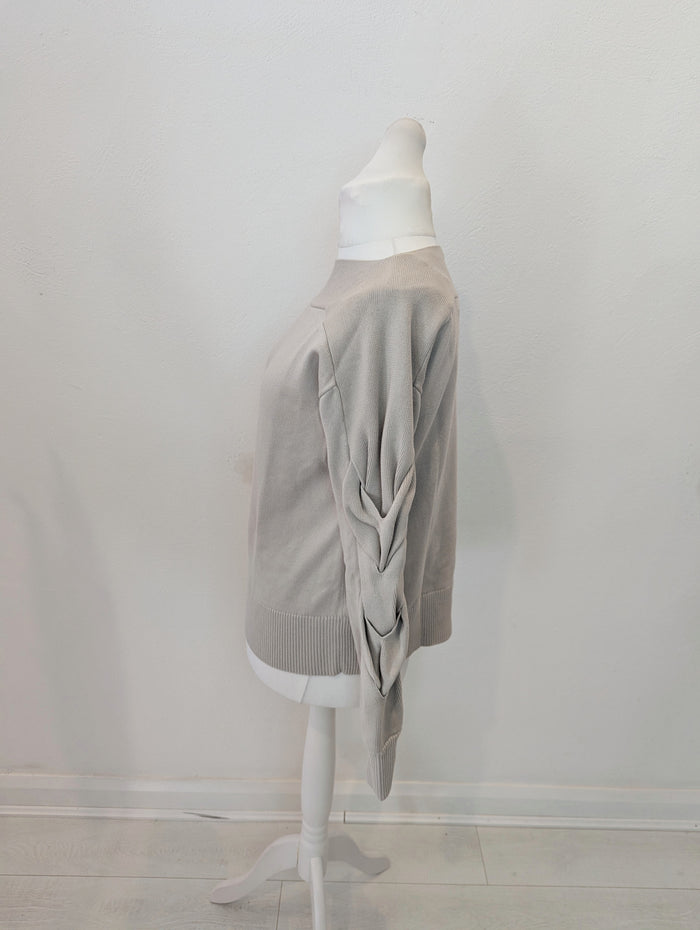 Cos Beige Plait Sleeve Jumper Size Large