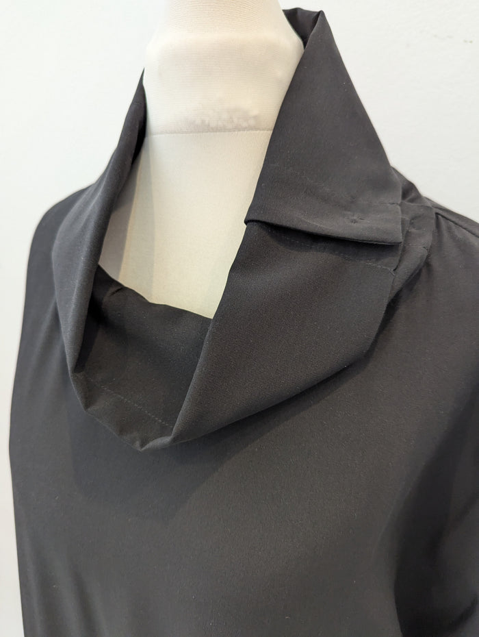 Cos Black Funnel Neck Dress S