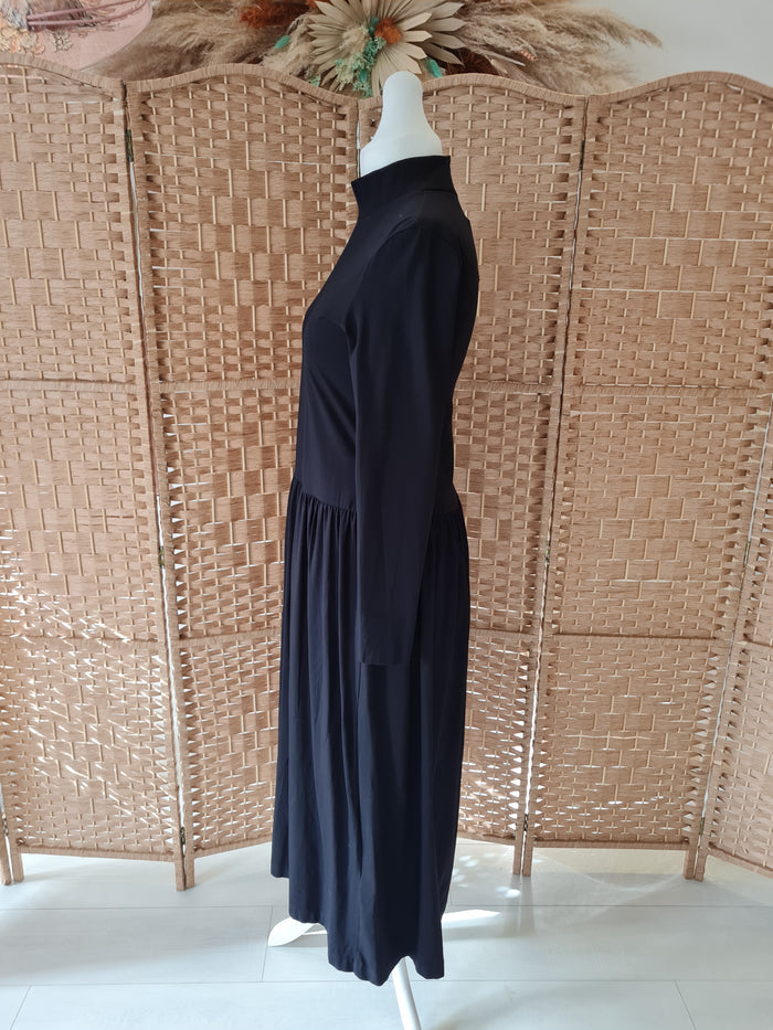Cos Black High Neck Dress M