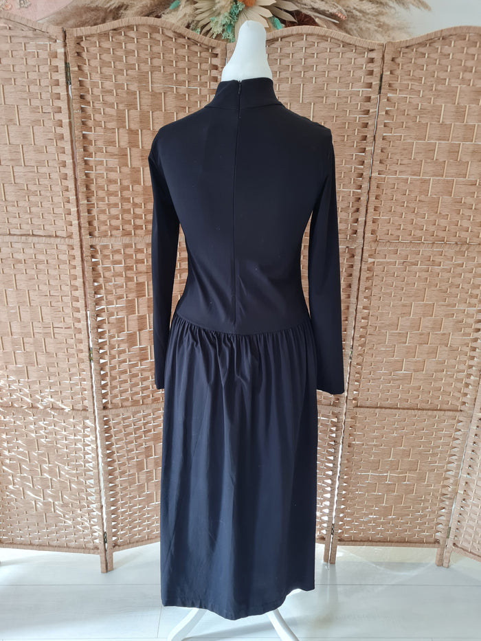 Cos Black High Neck Dress M