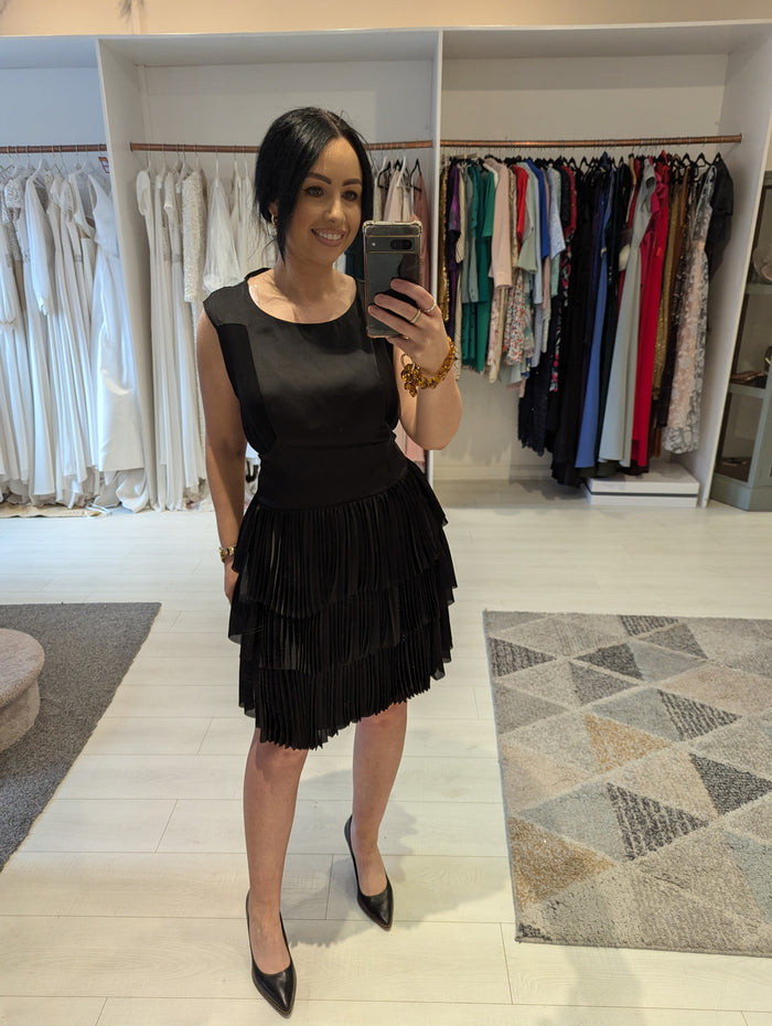 Cos Black Pleated Dress 44