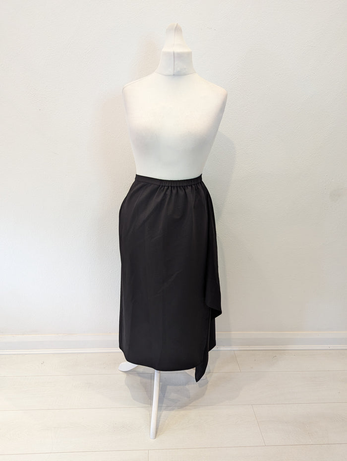Cos Black Wrap Skirt Size Large NWT RRP £69