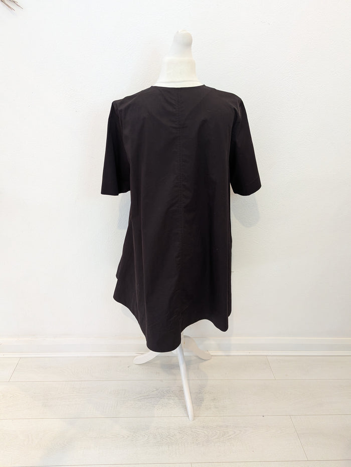 Cos Brown Pleated Zip Dress 12/14