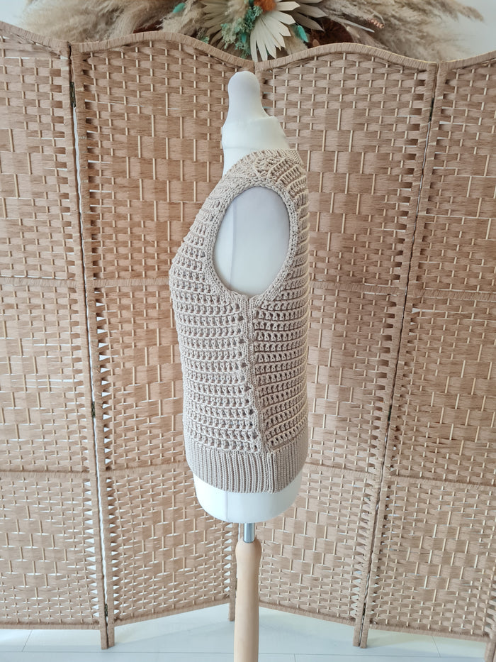 Cos Cream Knitted Vest S