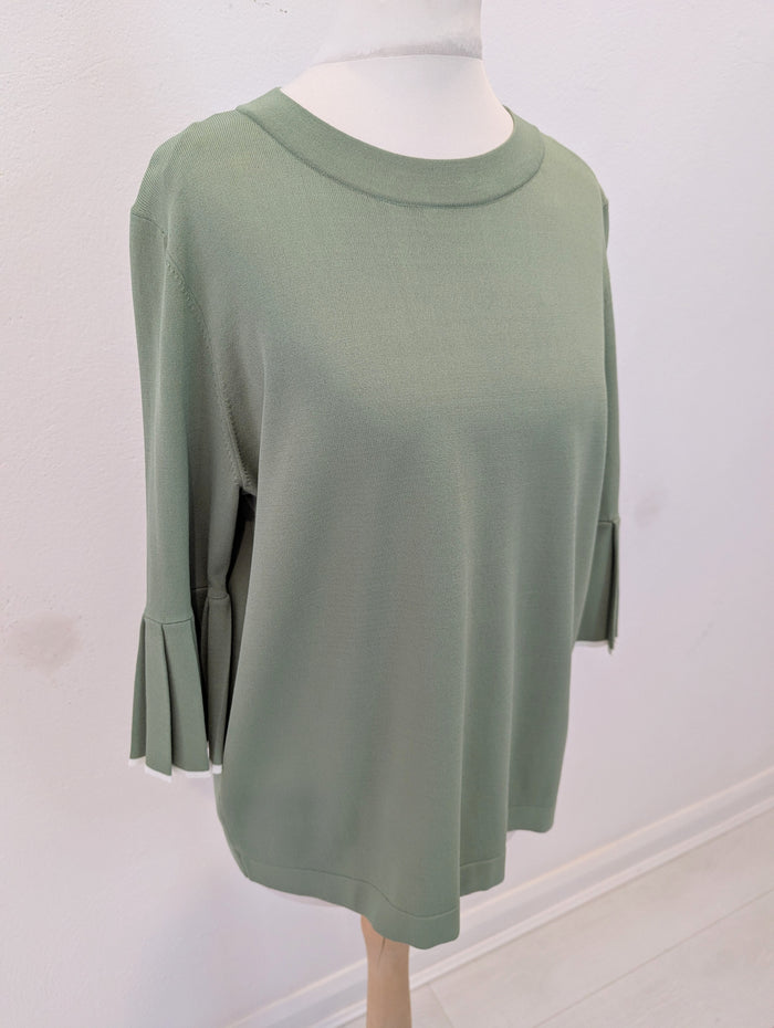 Cos Green Pleated Sleeve Top S NWT £59