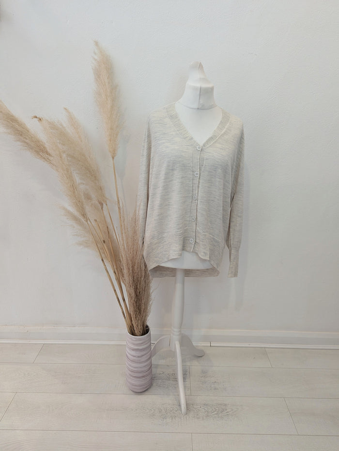 Cos Grey Wool Cardigan Small