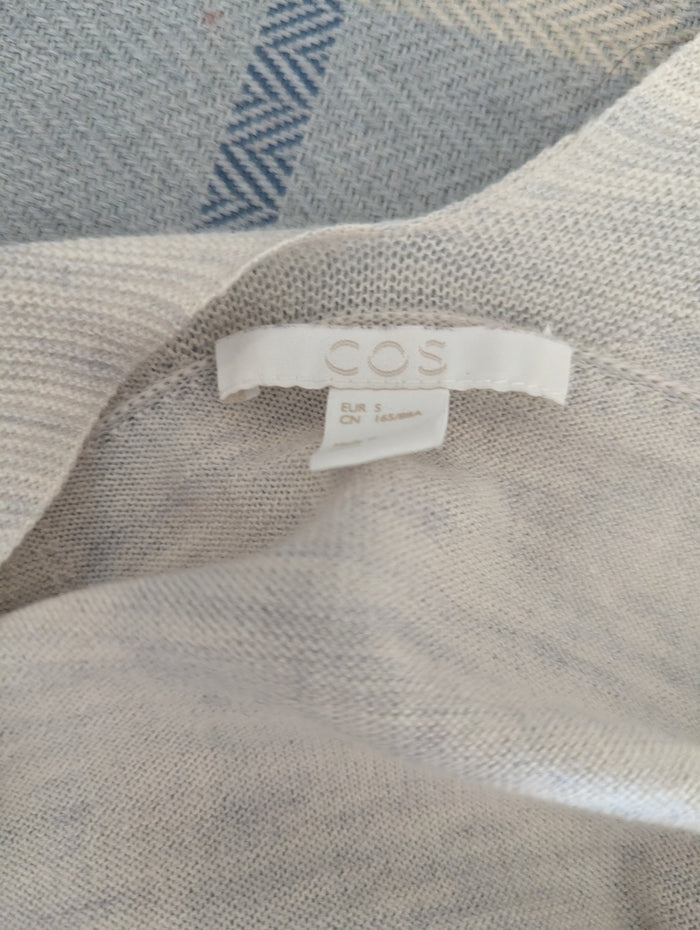 Cos Grey Wool Cardigan Small