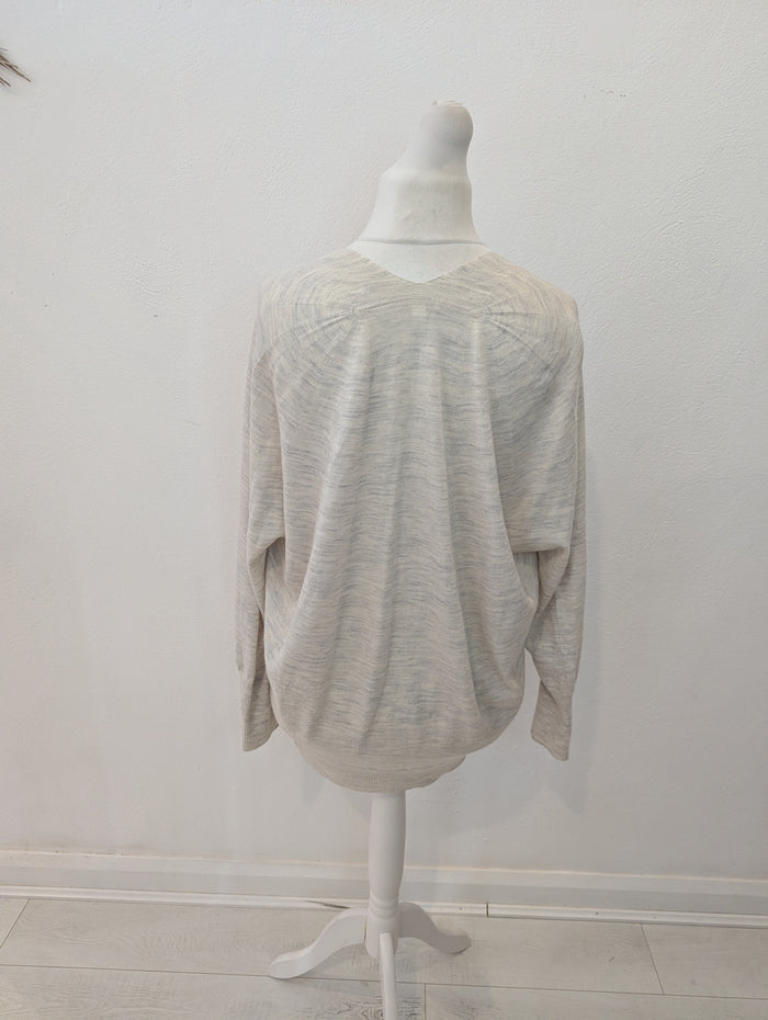 Cos Grey Wool Cardigan Small