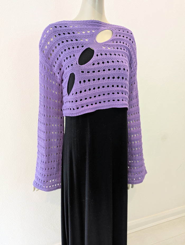 Cover Up Femme Black/ Purple Knit Maxi M