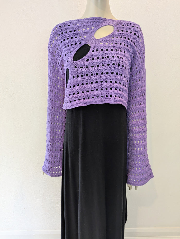 Cover Up Femme Black/ Purple Knit Maxi M