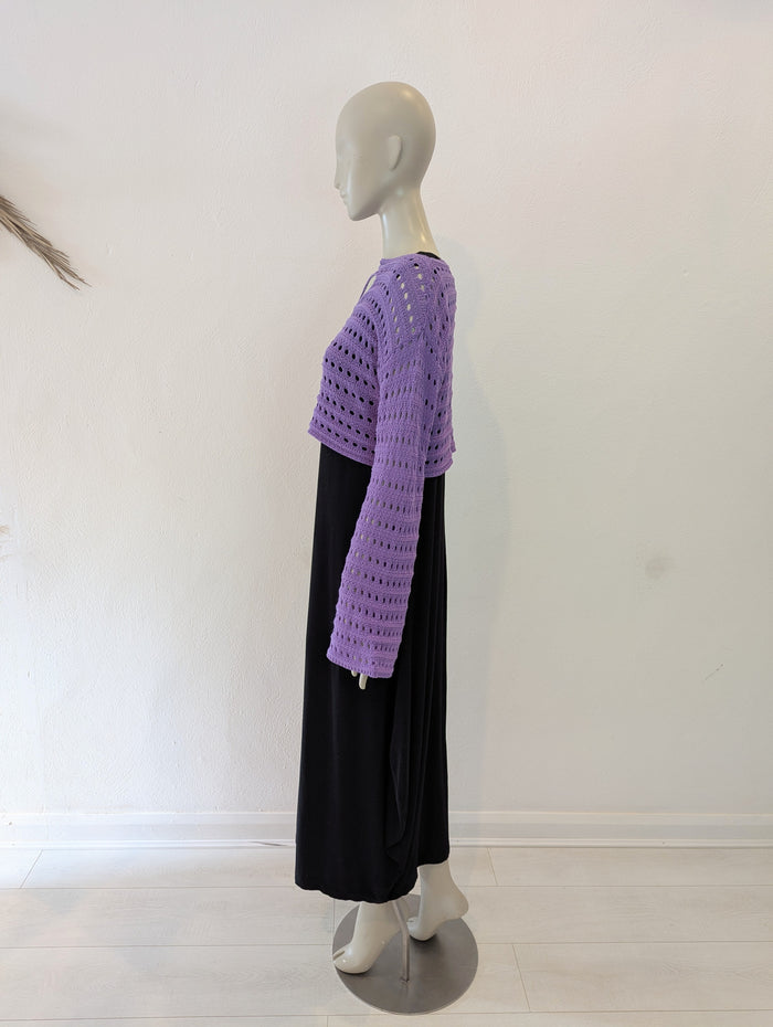 Cover Up Femme Black/ Purple Knit Maxi M