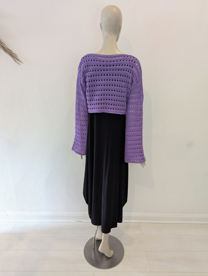 Cover Up Femme Black/ Purple Knit Maxi M