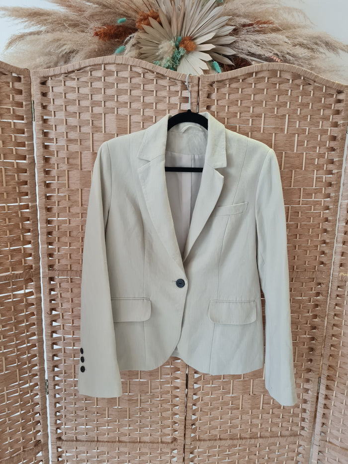 Cream Linen Blazer Size 10