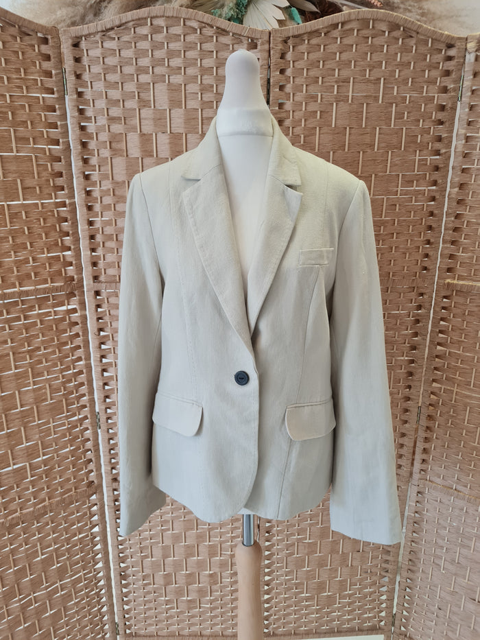 Cream Linen Blazer Size 10
