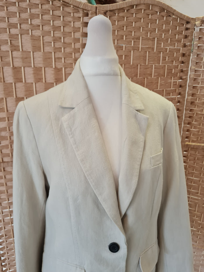 Cream Linen Blazer Size 10