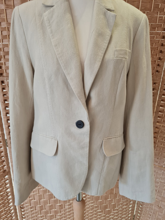Cream Linen Blazer Size 10