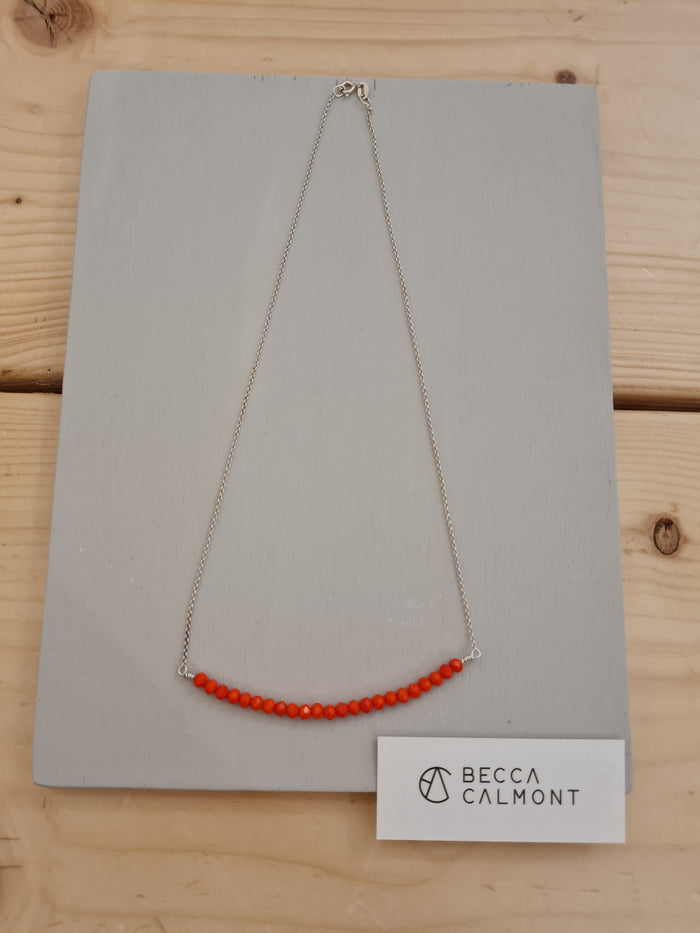 Crystal Bar Necklace Orange