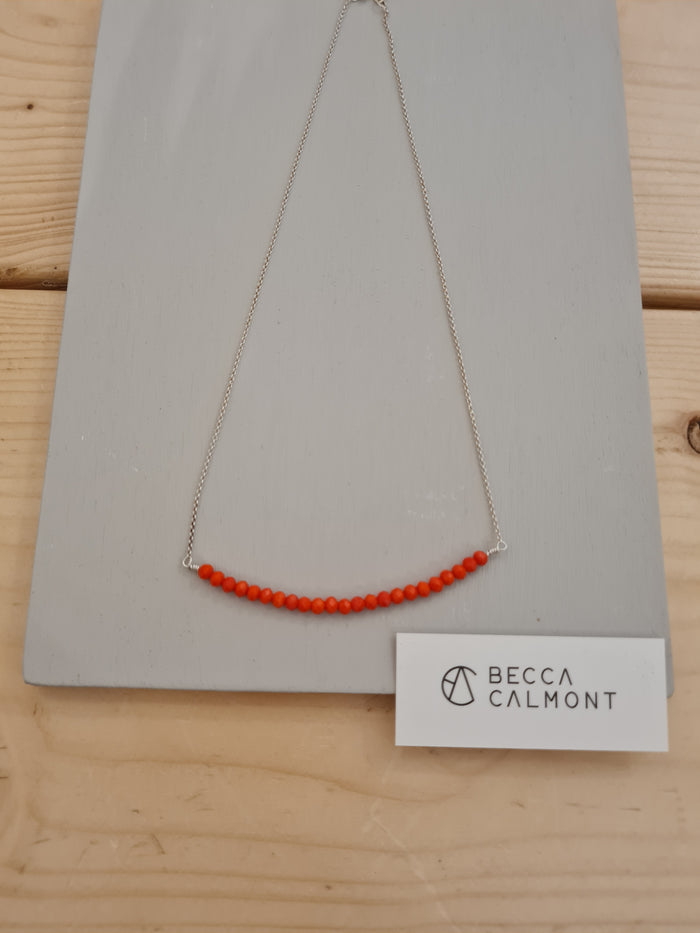 Crystal Bar Necklace Orange