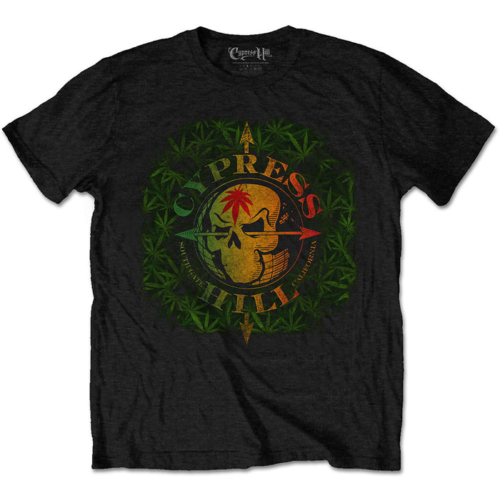Cypress Hill T-Shirt -South Gate Logo and Leaves Rock Off