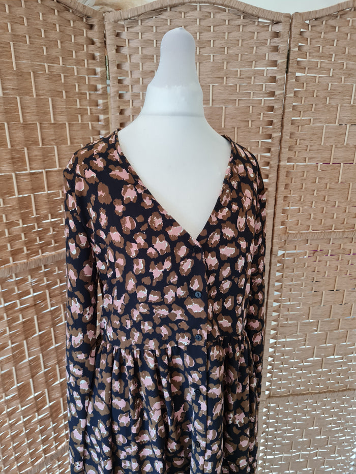Daphnea Paris Brown/Pink Maxi Dress Small
