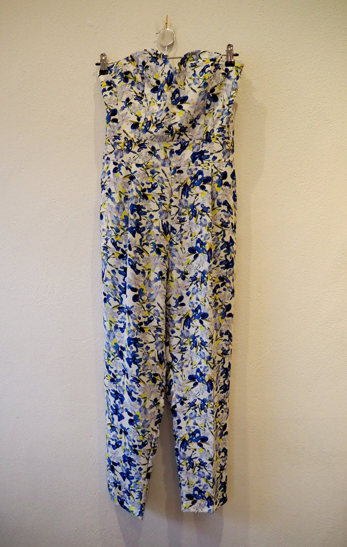Darling Blue Floral Jumpsuit & Jacket Size 10/12