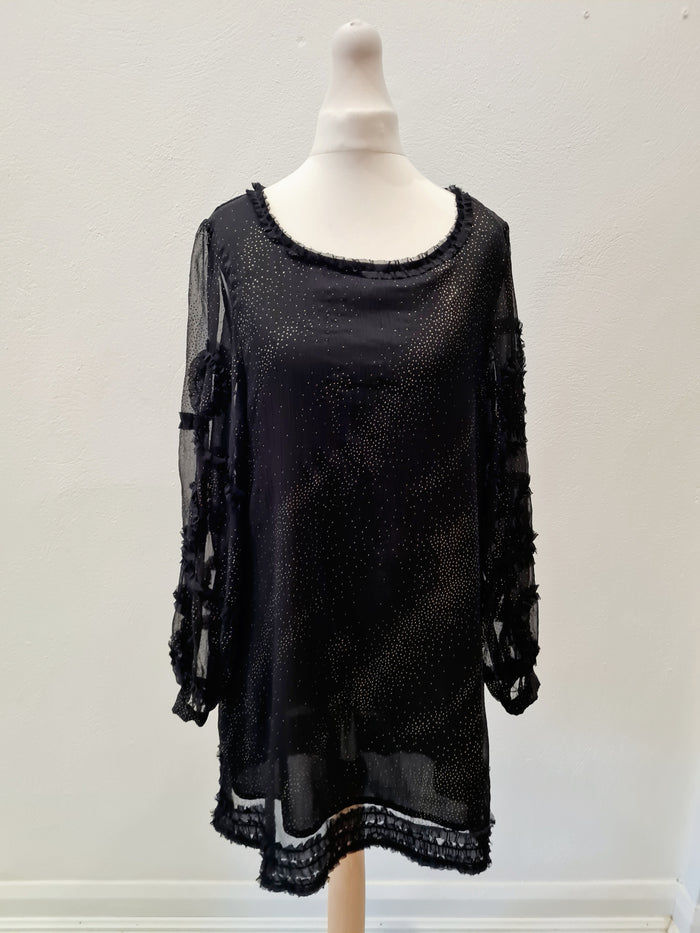 Darling Metallic Dot Dress Small