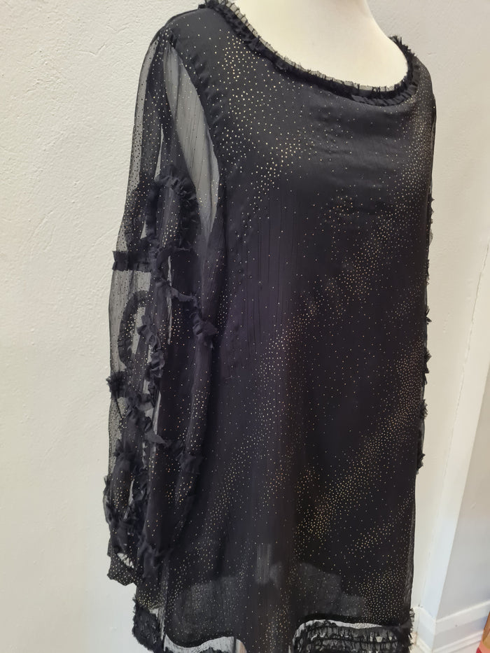 Darling Metallic Dot Dress Small