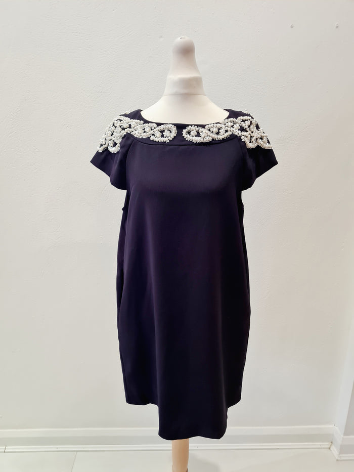 Darling Navy Pearl Dress Large