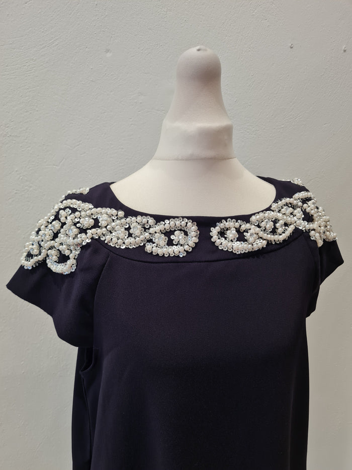 Darling Navy Pearl Dress Large