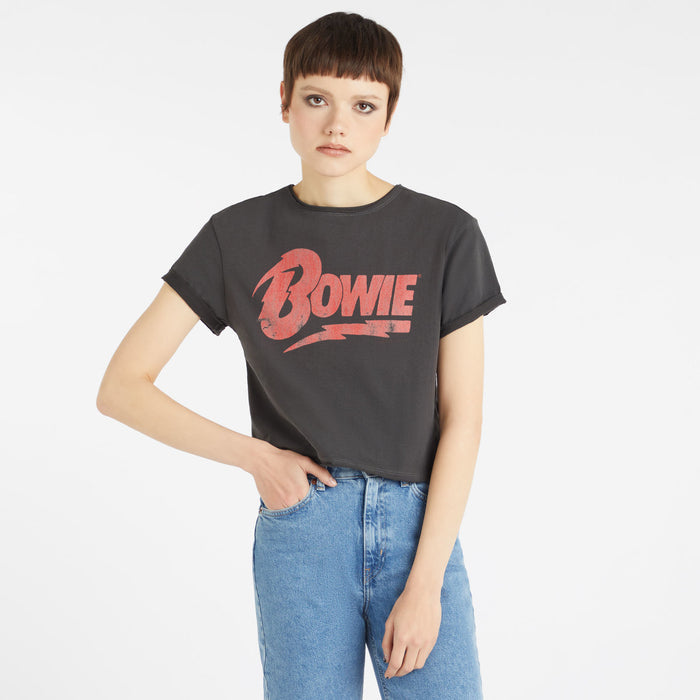 David Bowie Crop Top T Shirt - Logo Amplified