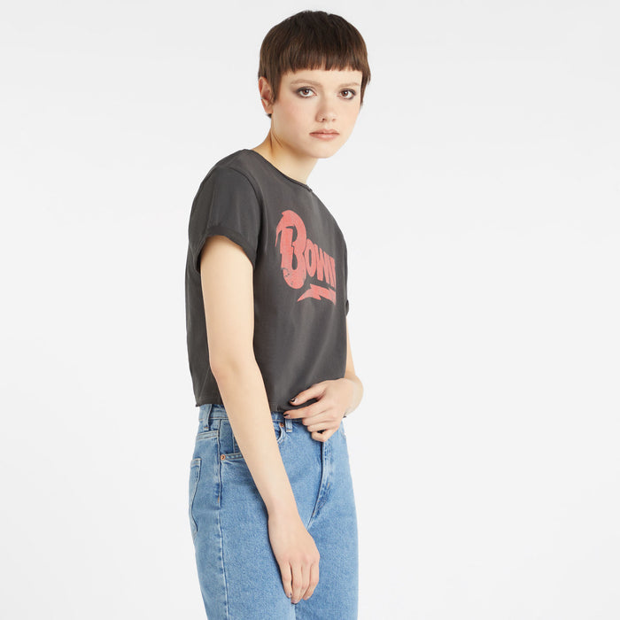 David Bowie Crop Top T Shirt - Logo Amplified