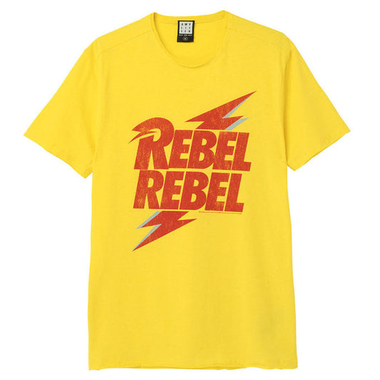 David Bowie T Shirt - Rebel Rebel, Yellow Amplified