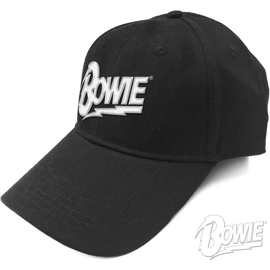 David Bowie Unisex Baseball Cap: White Flash Logo Rock Off