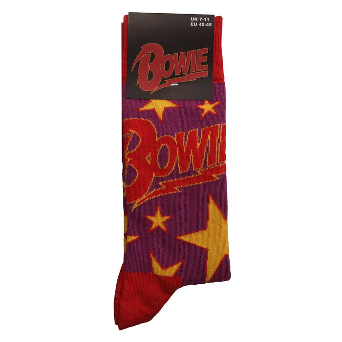 David Bowie Unisex Socks - Stars Infill (UK SIZE 7 - 11) Rock Off