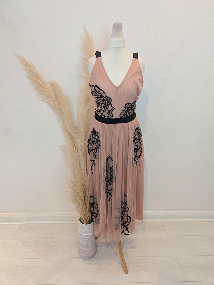 Debut Blush Ciffon Dress 8 RRP £99