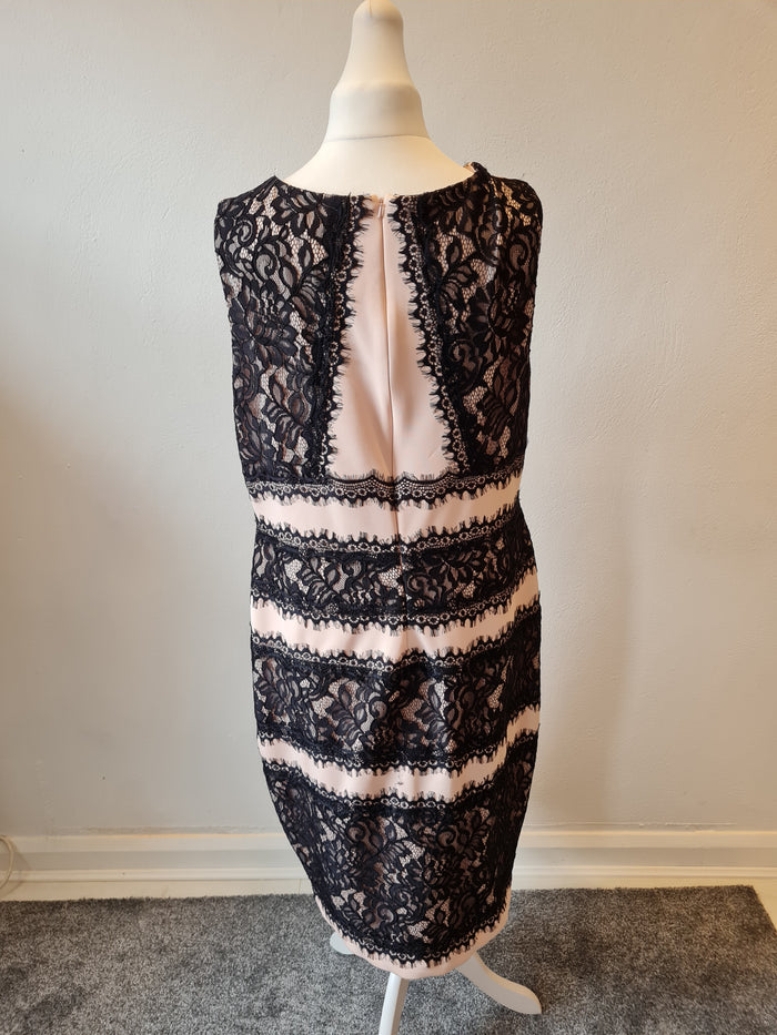 Debut Pink/black lace dress 20