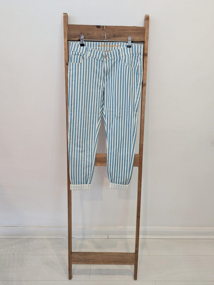Denim Co Blue White Stripe Trousers 12
