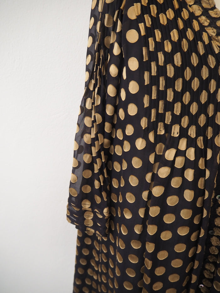 Diane Von Furstenburg Layla Black gold spot dress 8