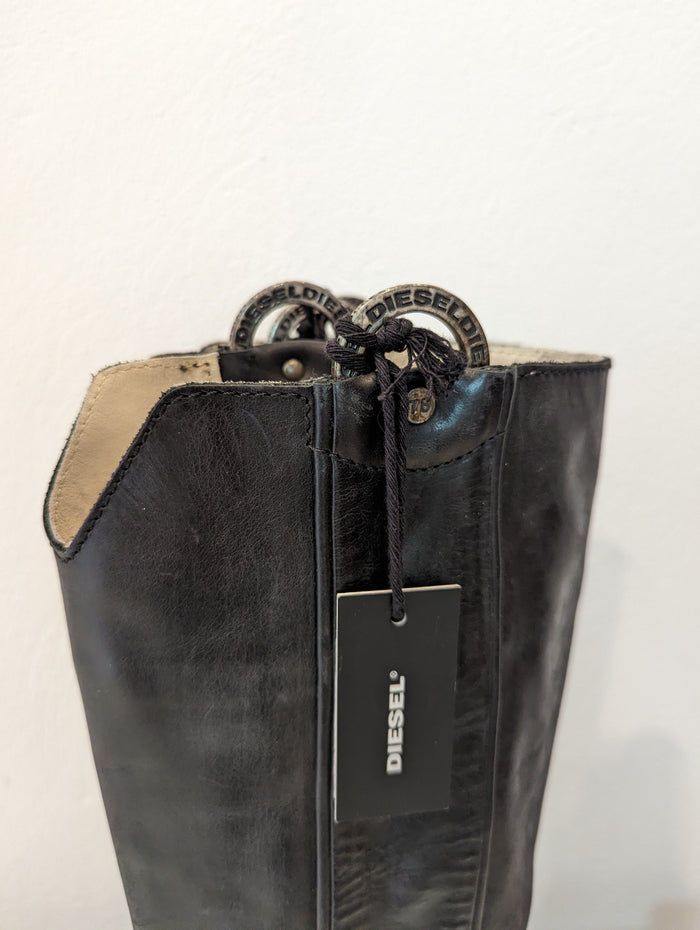 Diesel Black Boots 6 NWT
