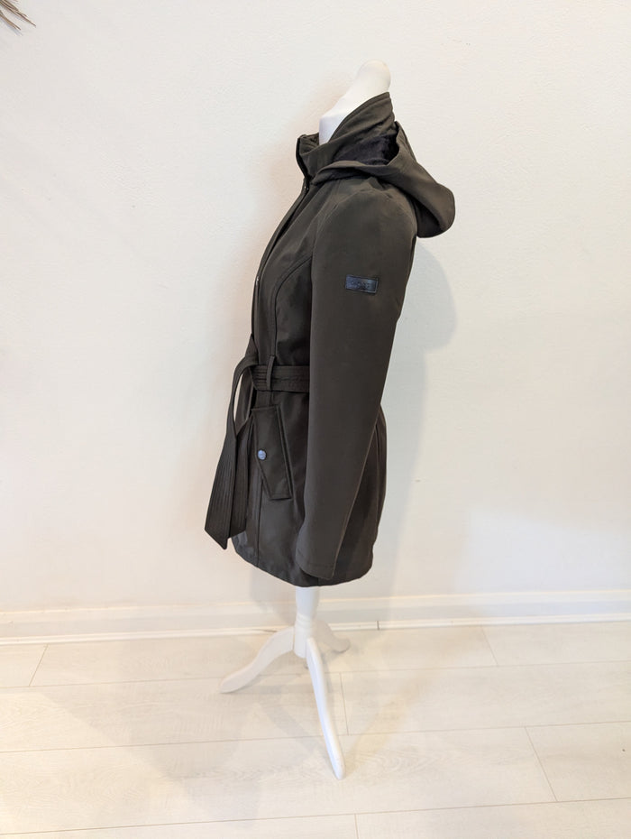 DKNY khaki belted coat S