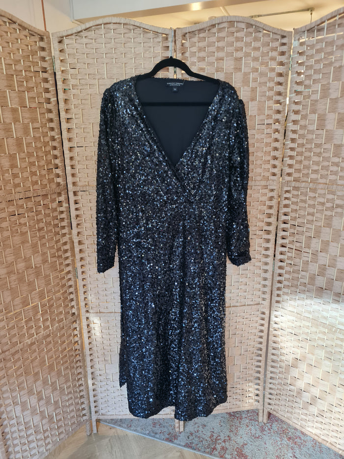 Dorothy Perkins Black Sequin Maxi Size 14 NWT