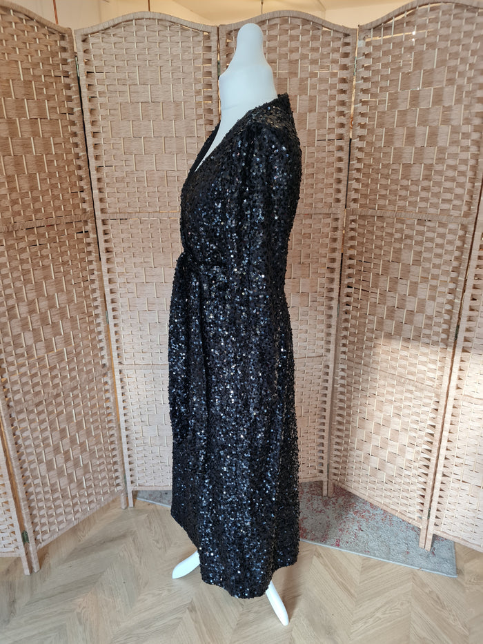Dorothy Perkins Black Sequin Maxi Size 14 NWT