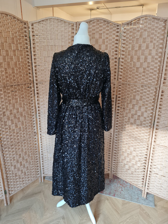 Dorothy Perkins Black Sequin Maxi Size 14 NWT