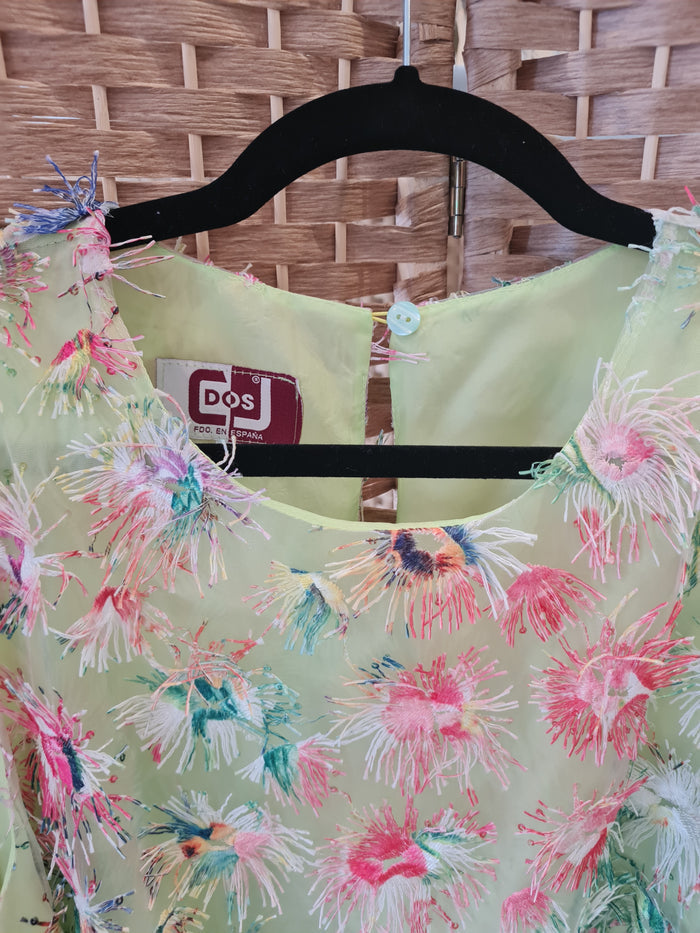Dos Lime Embellished Shift Dress Size 18-20