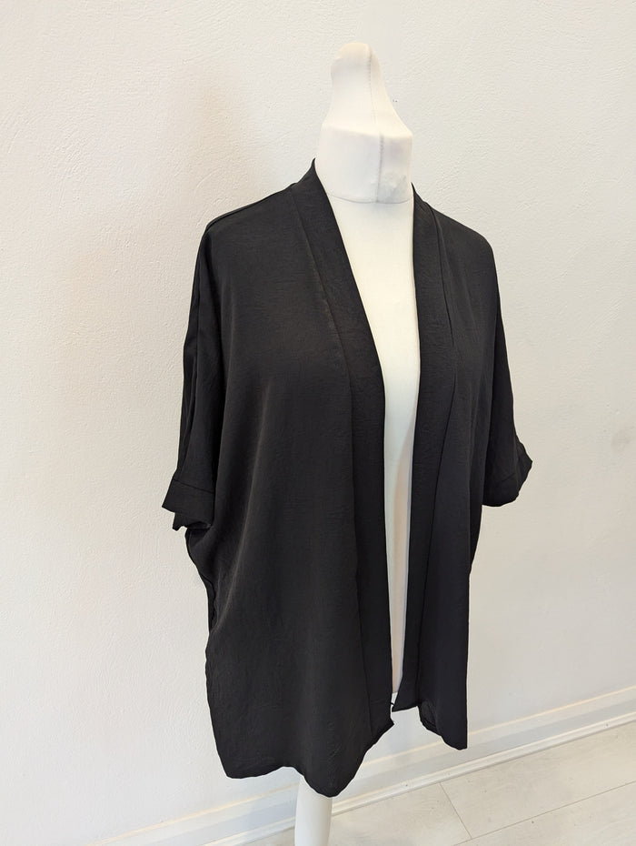 Draped cardigan in black