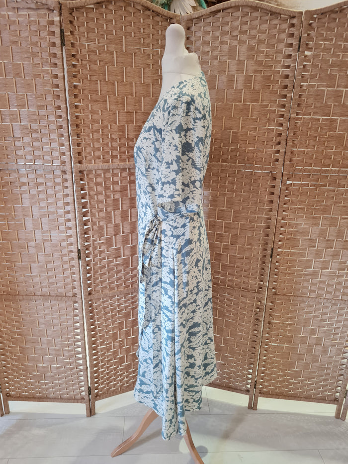 Dry Lake Green/White Wrap Dress S NTW